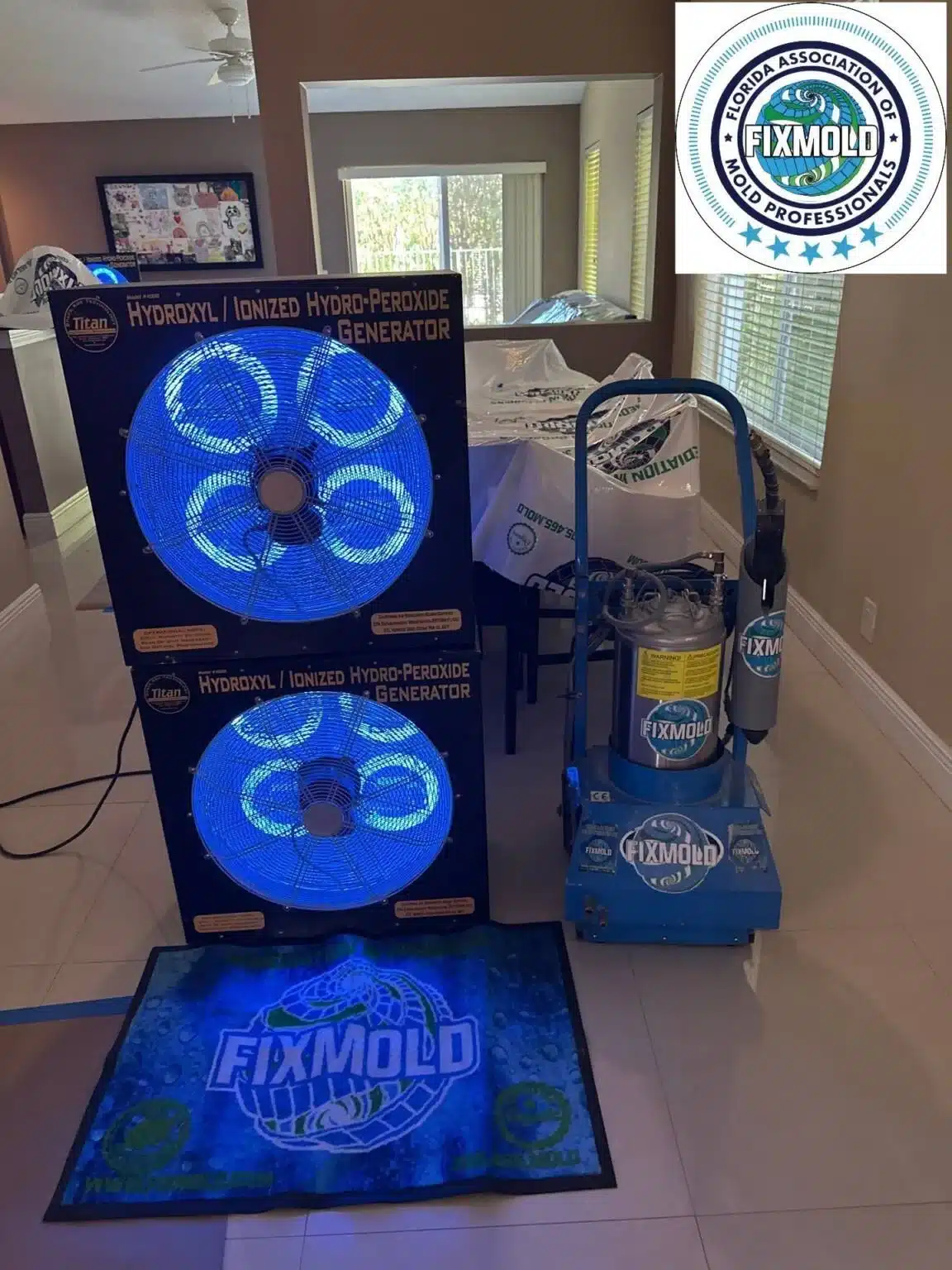 FixMold mold remediation equipment in a home interior