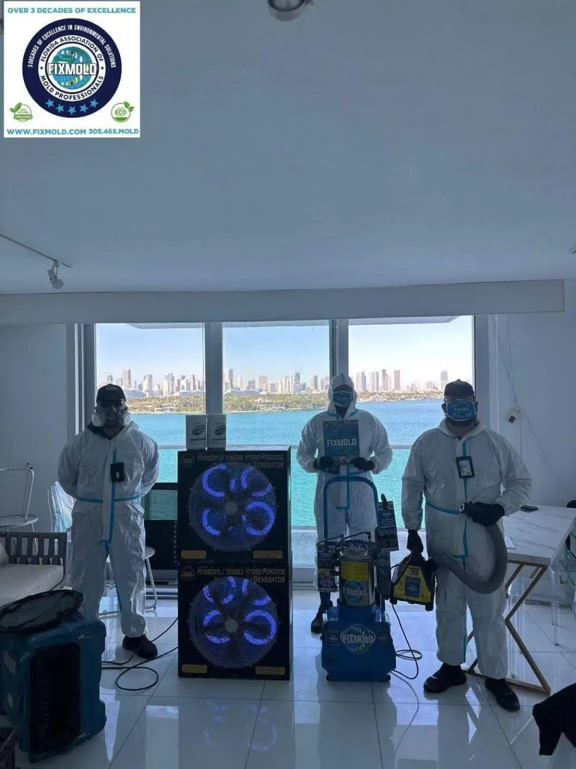 FixMold mold remediation team using advanced equipment for professional mold removal and indoor air quality restoration.