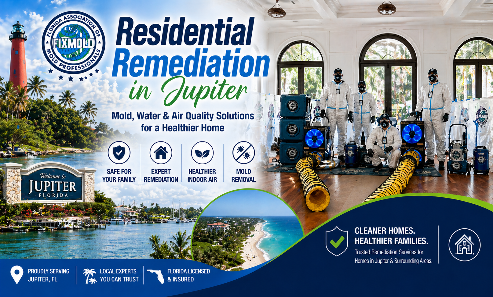FixMold residential mold remediation services in Jupiter, FL for healthier indoor air and safer homes.