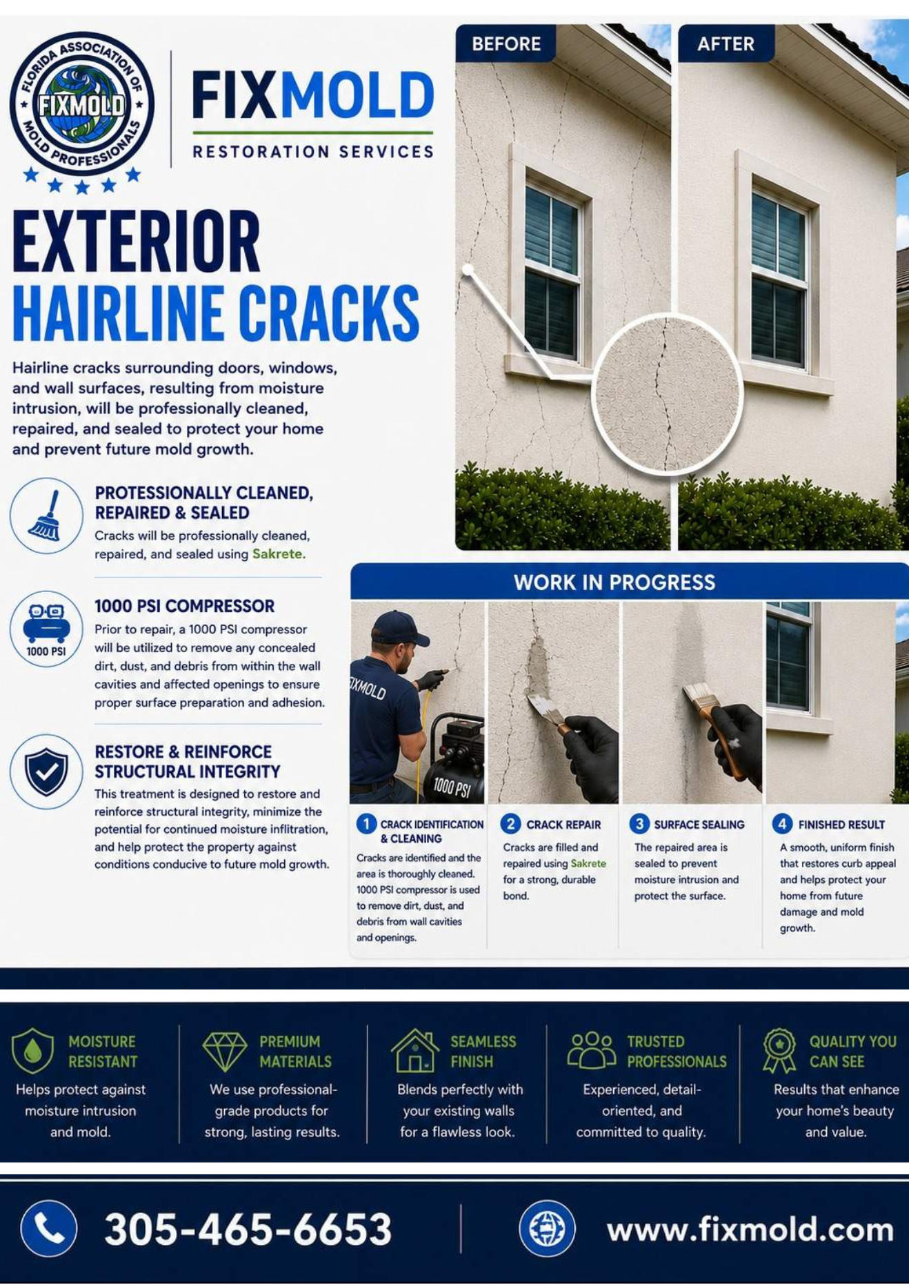 exterior hairline cracks