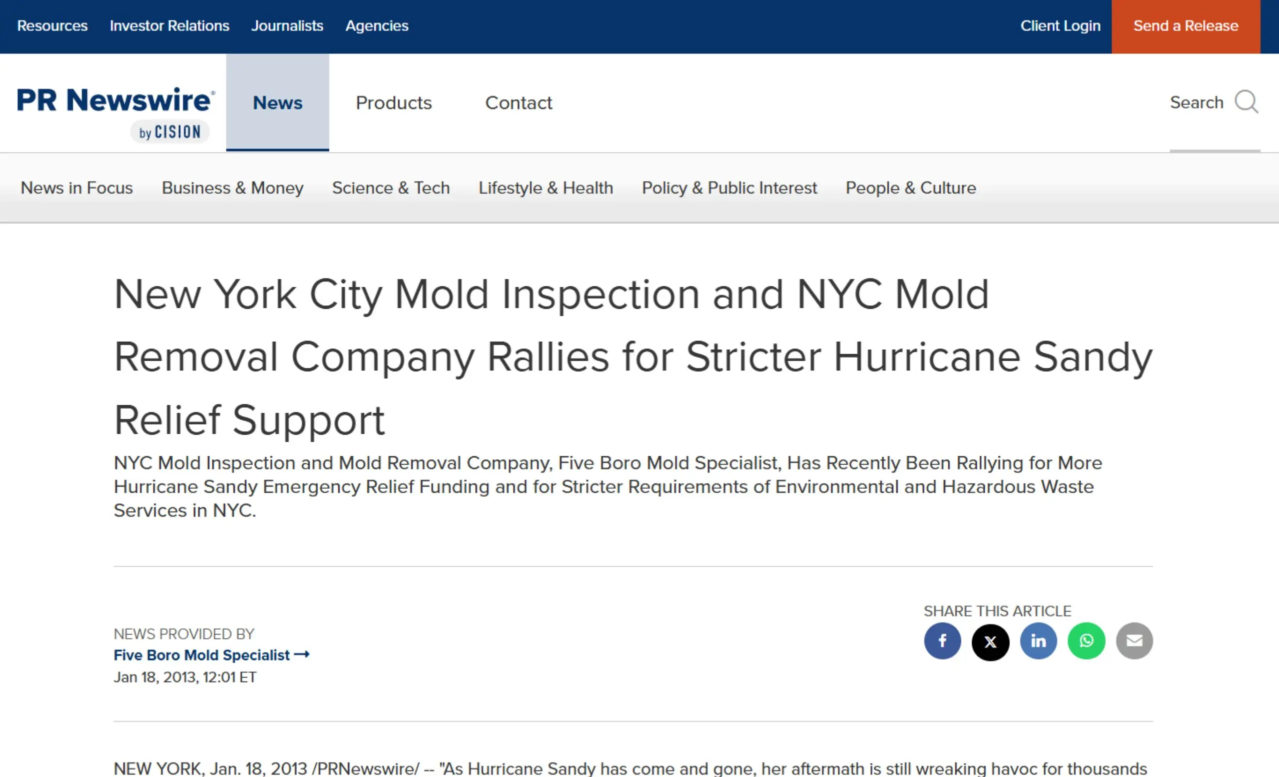 Mold Inspection