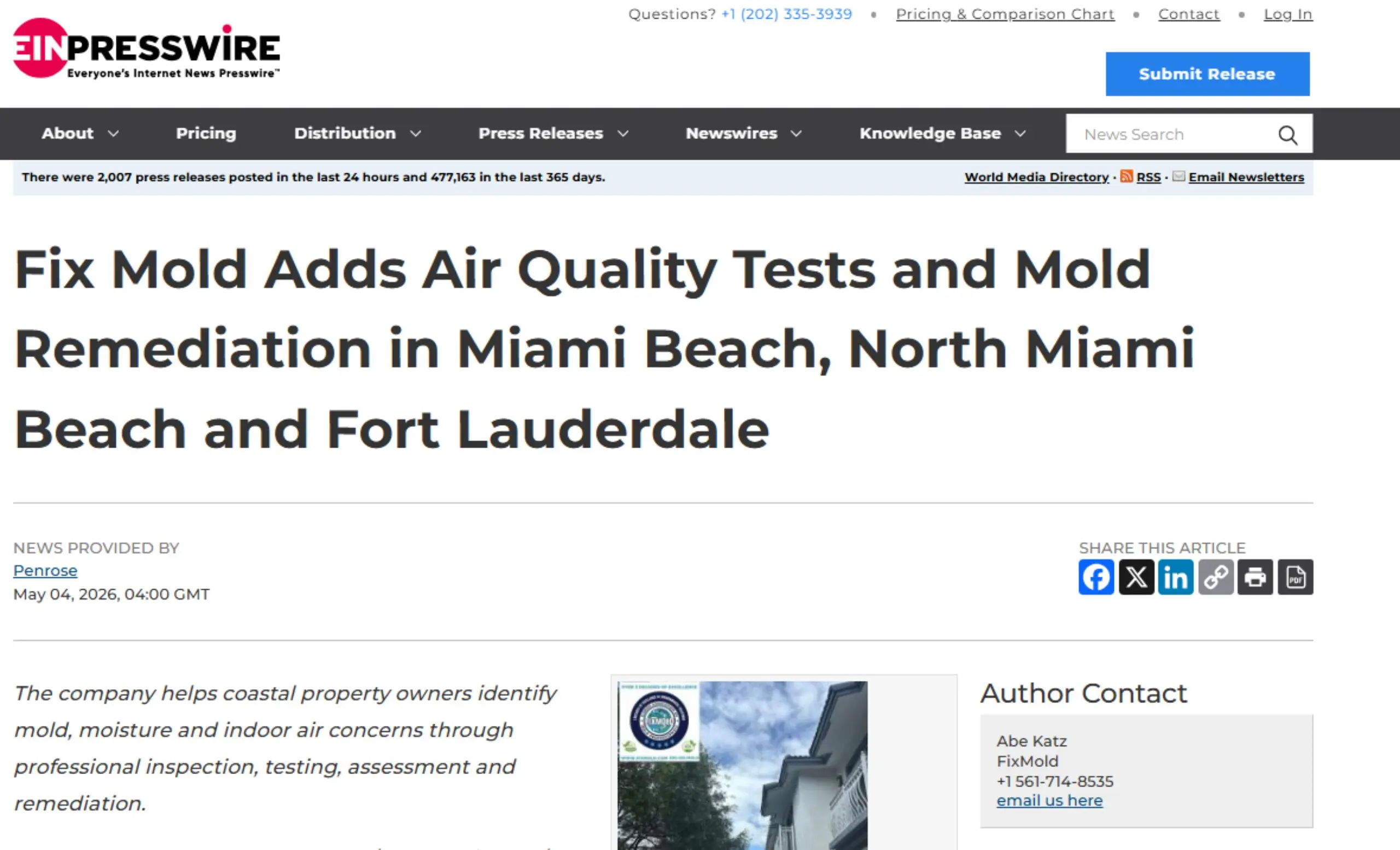 Fix Mold Adds Air Quality