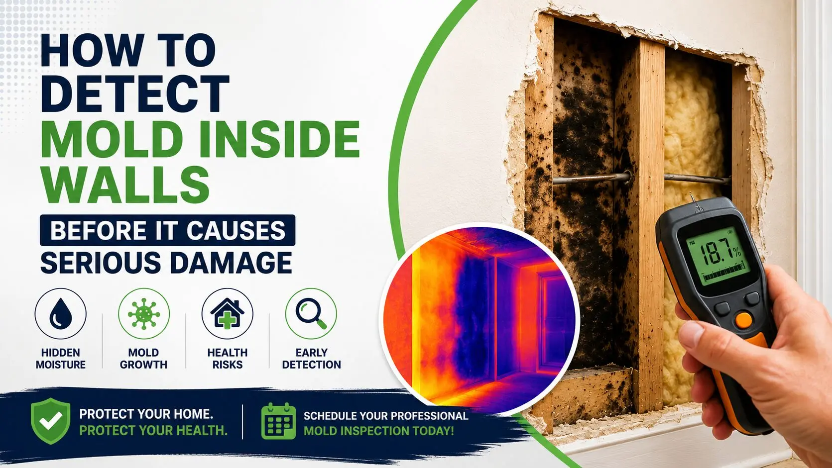 how to detect mold inside walls