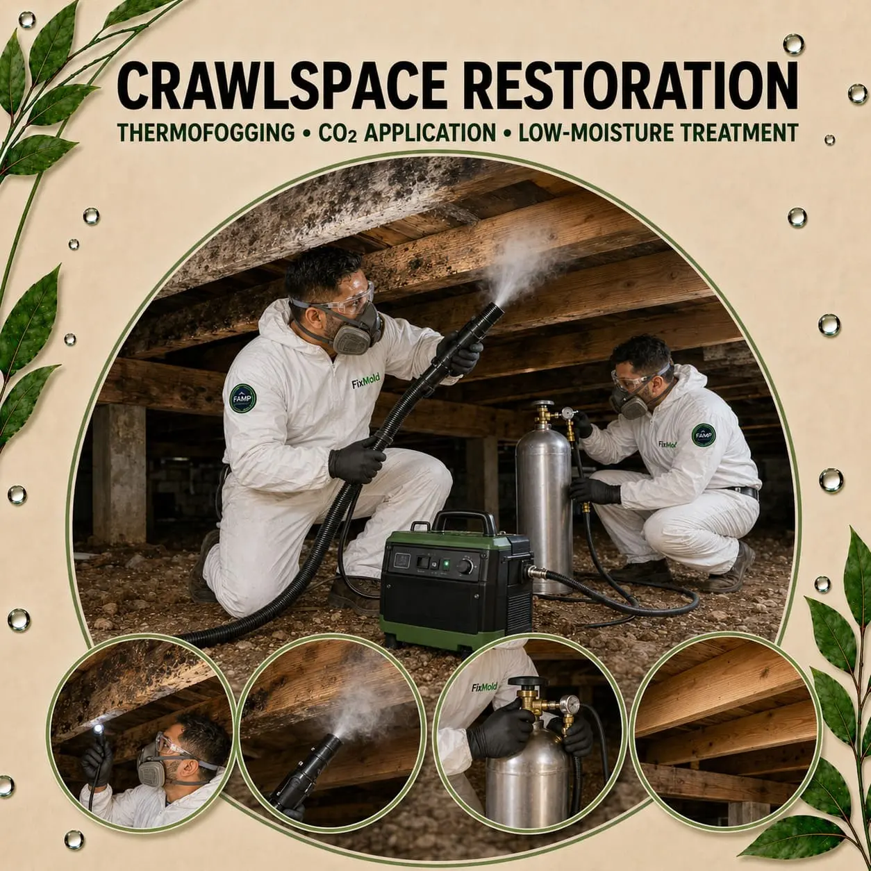 Attic Beam Disinfection — Dry Freeze, Thermofogging & CO₂